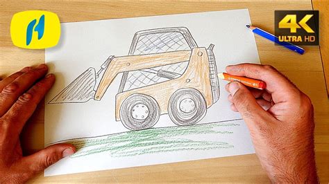 how to draw a skid steer step by step|skid steer drawings free.